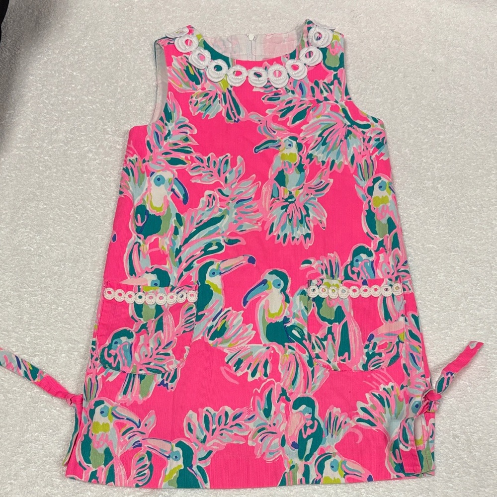 Lilly PulitzerRARE 💎 Girls "Toucan Can" Mini Shift Dress size 7